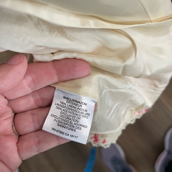 Sigrid Olsen Women's Long Floral Linen Jacket Coat Butterfly Size M Mandarin - Picture 7 of 9